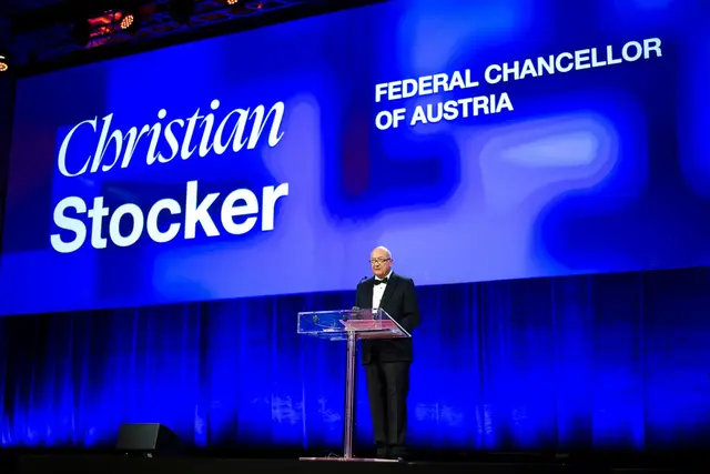 Stocker am Mittwochabend bei der TEDAI Vienna. | Foto: BKA/Christopher Dunker