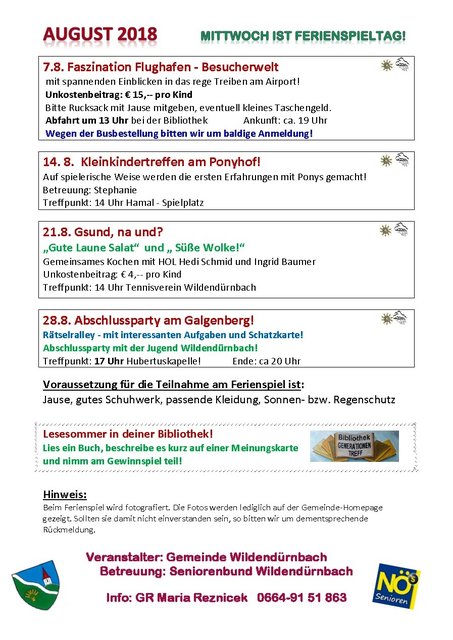 Ferienspiel im August 2019