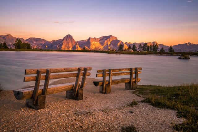 Sommerhighlight Bergglühen am Schafkogelsee.