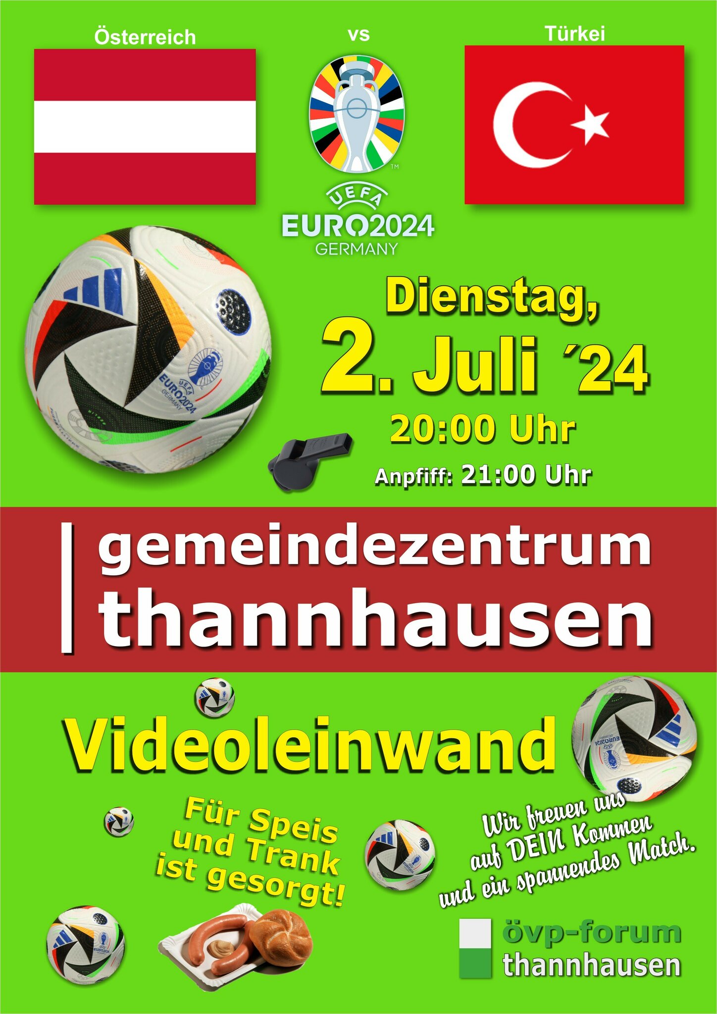 Österreich vs Türkei Public Viewing in der Gemeinde Thannhausen