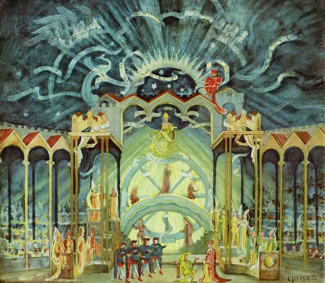 Carl Orff, Carmina Burana. Bühnenbildentwurf von Ludwig Sievert für die Uraufführung, Oper Frankfurt am Main 1937 | Foto: Ludwig Sievert