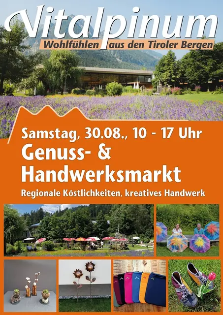Beim Genuss- und Handwerksmarkt am 30. August laden regionale Produzierende, Künstler und Handwerker dazu ein, ihre Werke zu bestaunen. | Foto: Vitalpinum
