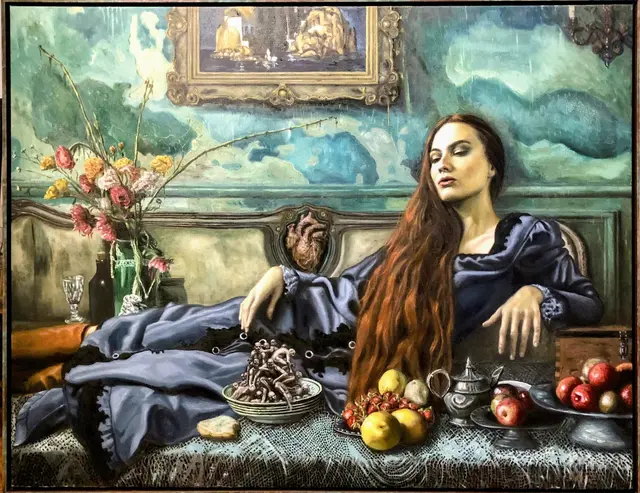 Zwischen Traum und Wirklichkeit - eine Hommage an Alfred Kubin, 180 cm x 140 cm, Öl auf Leinwand, 2024 | Foto: Mike Büchel