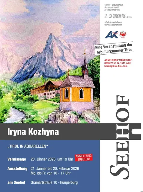 Die Vernissage der Ausstellung findet am 20. Jänner um 19:00 Uhr im Seehof statt.  | Foto: AK Tirol