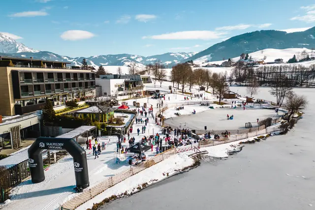 Der Ritzensee in Saalfelden bildet den spektakulären Rahmen für die Nordic Park Experience am 15. Februar. | Foto: saalfelden-leogang.com/Michael Geißler