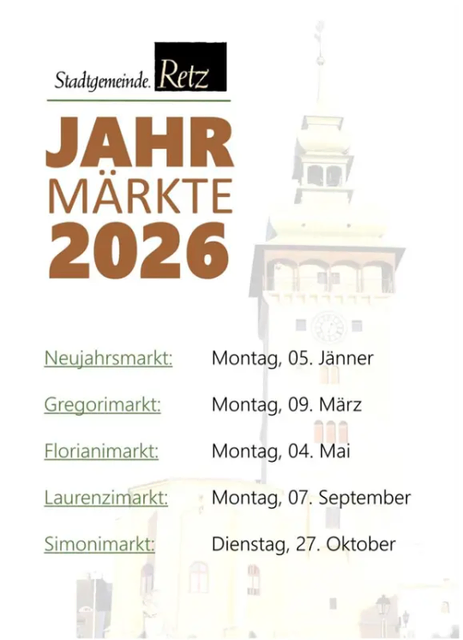 Hier die Termine für dieses Jahr. | Foto: Gemeinde Retz