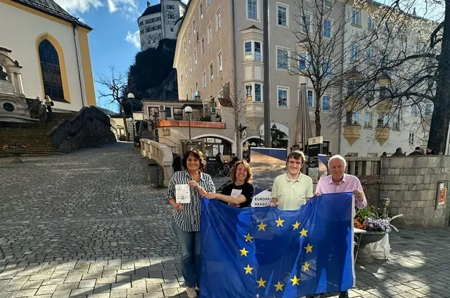Natascha Zeitel-Bank, Dave Kock, Miriam Leunissen und Engelbert Hopf freuen sich auf das zweite Europafest.  | Foto: Europäische Akademie Inntal