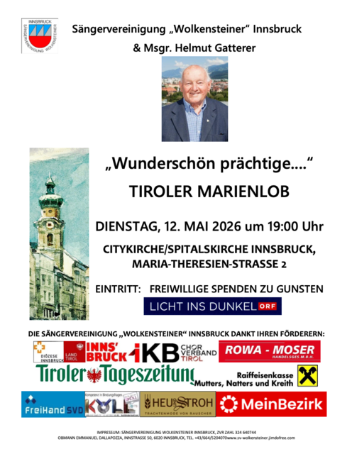 Foto: Sängervereinigung "Wolkensteiner" Innsbruck