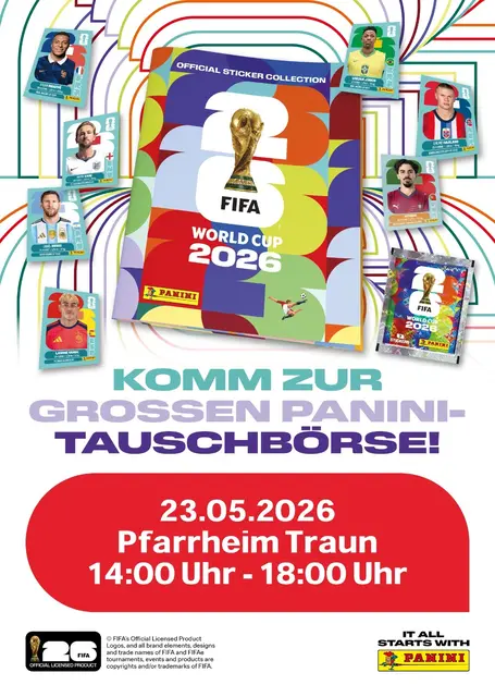 Plakat von Panini zur Panini-Tauschbörse