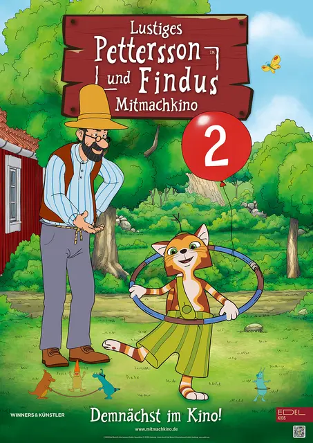 Sommerkino Familienfilm PETTERSSON UND FINDUS MITMACHKINO 2 – am Sa 25.7.2026 um 17 Uhr im Pfarrgarten Rastenfeld