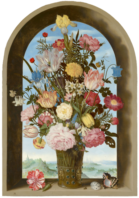 Ambrosius Bosschaert der Ältere: Blumenvase in einer Fensternische (Ausschnitt) | Foto: Philipp Toman (Bearbitung)