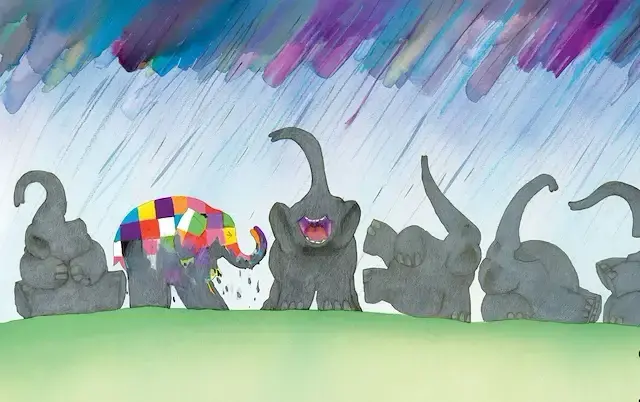 Der bunt karierte Elefant Elmar.  | Foto: Stadtbücherei Imst