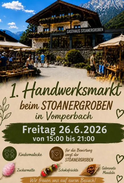 Der Handwerksmarkt findet am 26. Juni beim Gasthof Stoanergrobn statt.  | Foto: privat