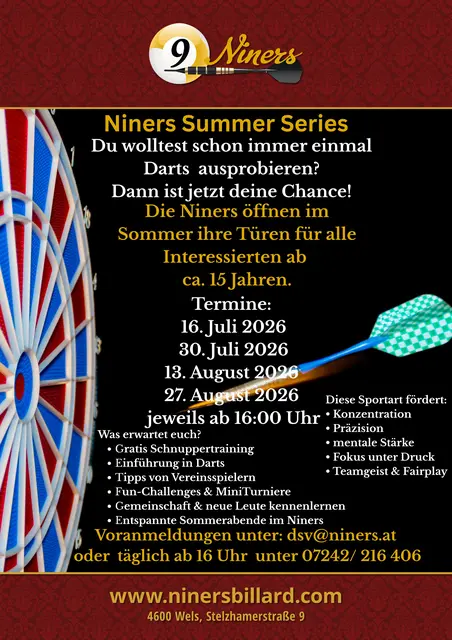 Niners Summer Series | Foto: NIners Wels- Erstellt mit Canva