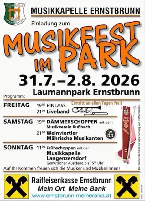 Den Auftakt bildet am Freitagabend ein Live-Konzert der Band Söök. | Foto: Musikkapelle Ernstbrunn