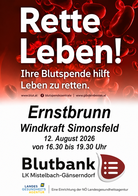Kommen Sie und spenden Sie unbezahlbares Blut. | Foto: Windkraft Simonsfeld