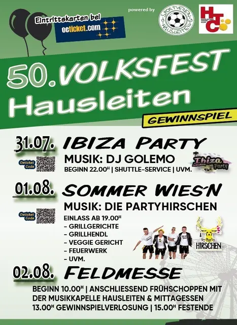 Ein abwechslungsreiches Programm mit Partynacht, Sommerwiesn und traditionellem Frühschoppen. | Foto: SV Hausleiten
