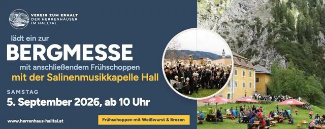 Der Verein zum Erhalt der Herrenhäuser im Halltal lädt am 5. September zur Bergmesse ein.  | Foto: Verein zum Erhalt der Herrenhäuser im Halltal