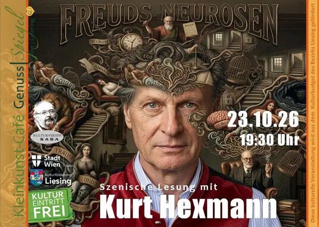 GenussSpiegel präsentiert: Freuds Neurosen – Der „Vater der Psychoanalyse“ war selbst ein „Psycherl“! - Szenische Lesung mit Kurt Hexmann - Eintritt Frei | Foto: 2026@GenussSpiegel