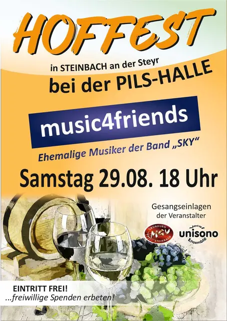 Plakat Hoffest 2026 MGV Grünburg-Steinbach - Vocalensemble Unisono