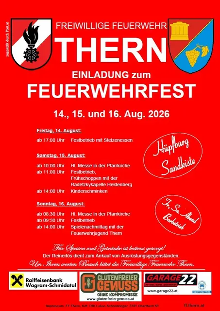 Am Freitag startet das Fest ab 17.00 Uhr mit Stelzenessen. | Foto: FF Thern
