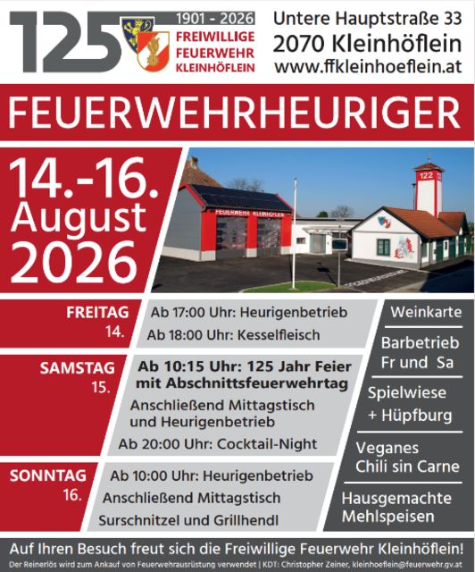 Feuerwehrheuriger in Kleinhöflein lädt zum Feiern ein | Foto: FF Kleinhöflein