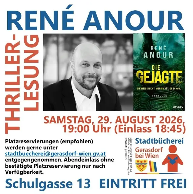 René Anour: Die Gejagte — Survival, Dschungeltiere - und Humor | Foto: Stadtbücherei Gerasdorf