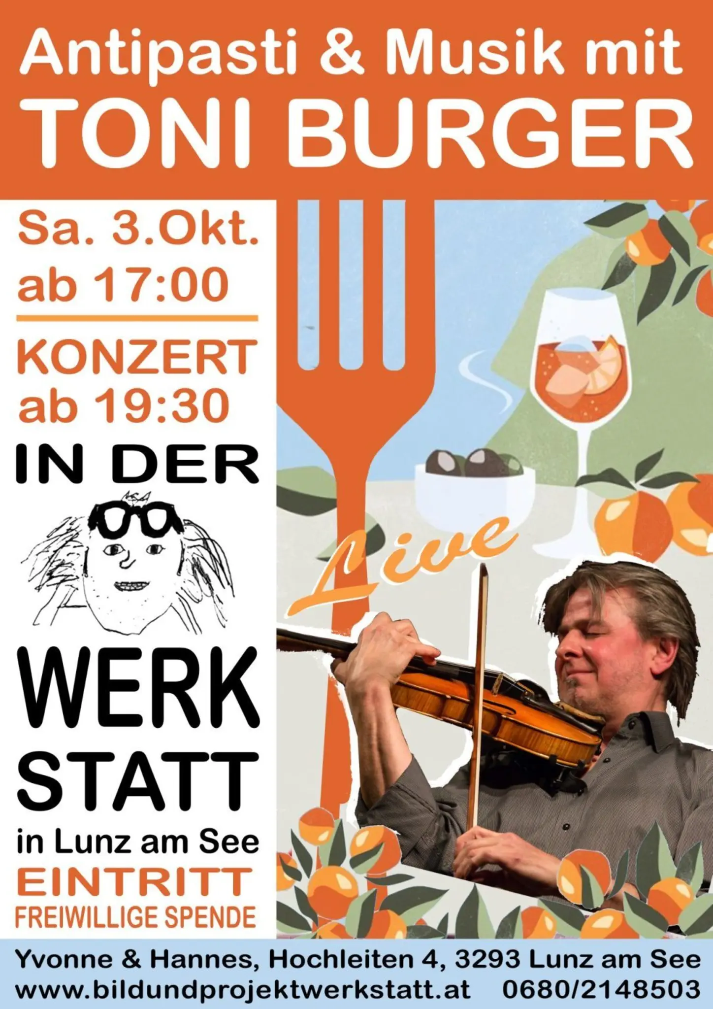 Antipasti & Musik mit Toni Burger