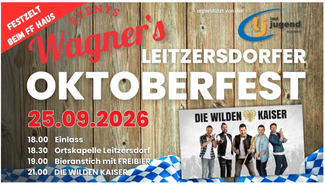 Unterstützt von der Landjugend Leitzersdorf. | Foto: WAGNERs Getränke u. Events