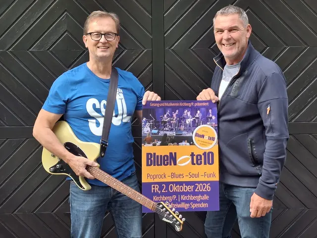 Bandmitglied Ernst Langthaler und Obmann des Gesang- und Musikvereins Thomas Krippl freuen sich auf zahlreiche Besucherinnen und Besucher und einen erfolgreichen Konzertabend. | Foto: GuMV Kirchberg
