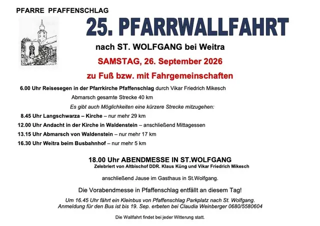 Einladung | Foto: Pfarre Pfaffenschlag