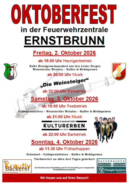 An drei Tagen erwartet die Besucherinnen und Besucher ein abwechslungsreiches Programm. | Foto: FF Ernstbrunn
