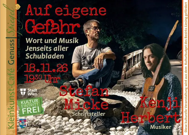 GenussSpiegel präsentiert: Auf eigene Gefahr – Wort und Musik jenseits aller Schubladen - mit Stefan Micke &amp; Kenji Herbert! – Eintritt Frei | Foto: 2026@GenussSpiegel | Mike | Herbert