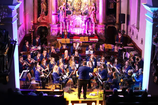 Die Münzkirchner Musikanten rund um Kapellmeister Gerhard Auinger präsentieren beim Kirchenkonzert am 21. November 2026 ein kurzweiliges, abwechslungsreiches sowie anspruchsvolles Programm. | Foto: TK Münzkirchen