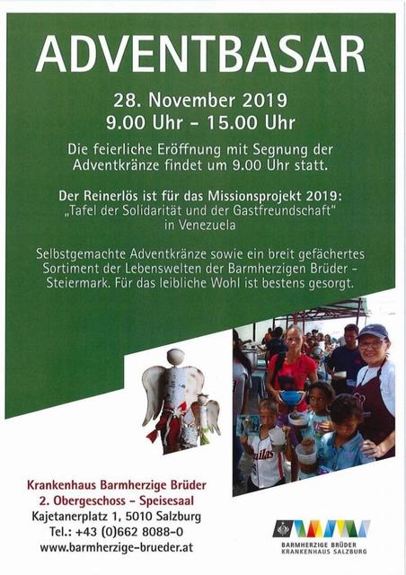 Adventbasar bei den Barmherzigen Brüder Salzburg am 28. November von 09.00 - 15.00 Uhr | Foto: Barmherzige Brüder Salzburg