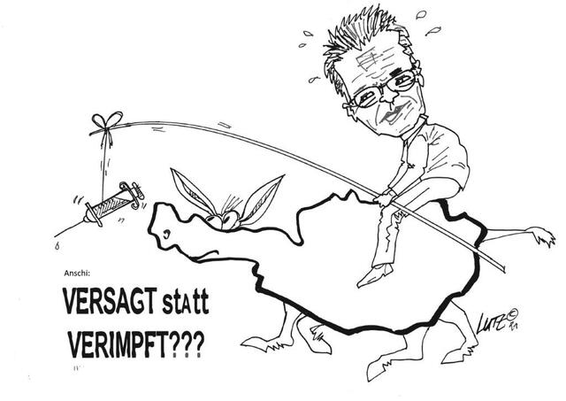 Der Vöslauer Lutz Nowotny stellte uns diese Karikatur zum Thema "Impfen" zur Verfügung | Foto: Lutz Nowotny