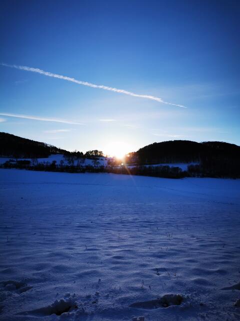 "Heute konnte ich bei unserem Spaziergang diesen wunderschönen winterlichen Sonnenuntergang zwischen Kritschenkogel und Buchberg in Alland/Mayerling festhalten.Auch der ungetrübt blaue Himmel war faszinierend." Das schreibt uns unsere Leserin Eva Haberhauer am 27. 01.2021 - und schickt uns eine Impression | Foto: Eva Haberhauer