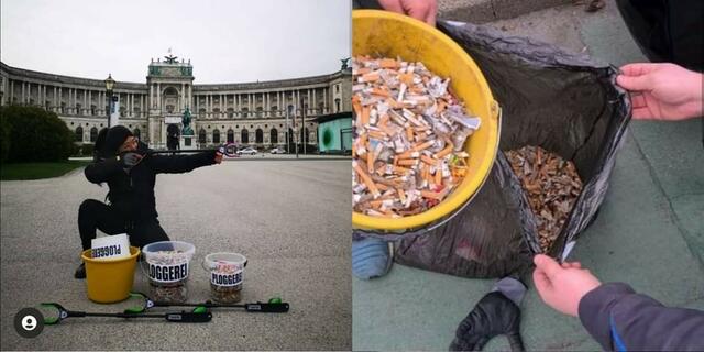 Ploggerei bei der Hofburg - 10000 an der Zahl #Tschickstummelchallenge
Giftmüll im Park und Abwasser vermeiden! 1Stummel enthält auch Pestizide und verunreinigt 60l Wasser!