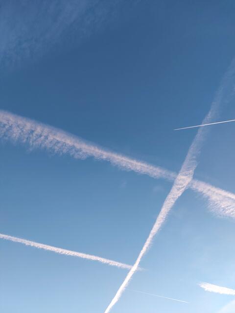  WOHIN GEHT DIE REISE? 
Äußerst reger Flugverkehr (eigentlich eine Kreuzfahrt) über Adriach bei Frohnleiten, hätte ich mal gesagt!