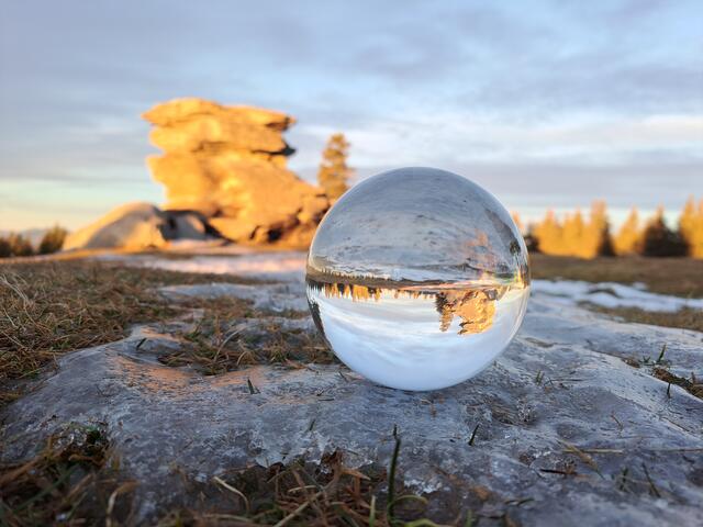 Sonnenaufgang am ersten Tag im Jahr am Teufelstein 