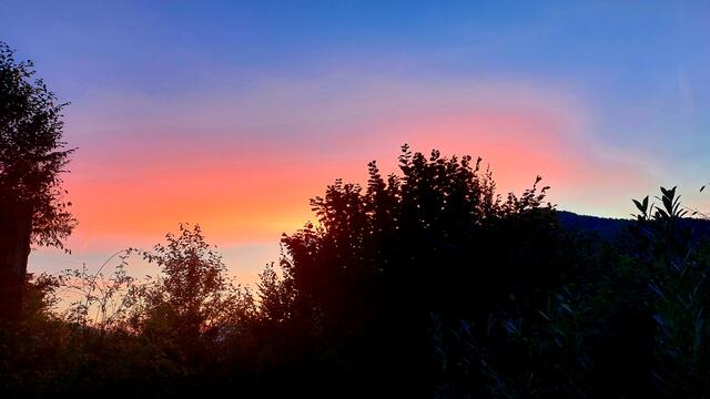 Sonnenuntergang über Kirchberg an der Pielach.