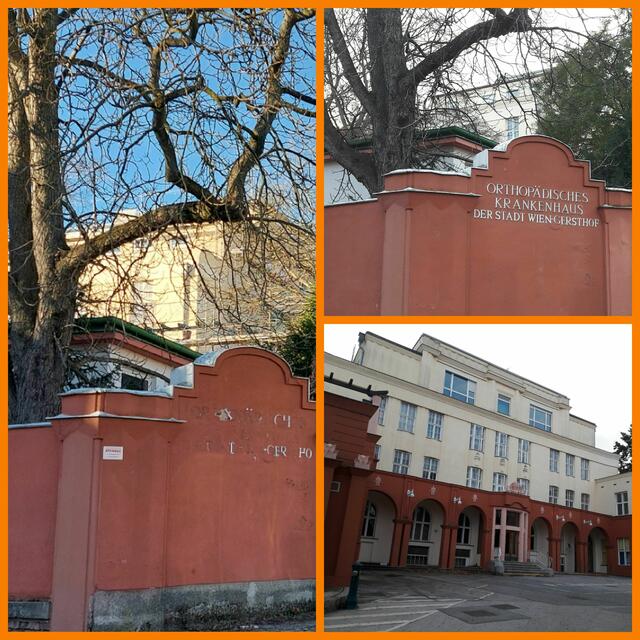 Ehem. Orthopädisches Krankenhaus Gersthof 2020 (Bilder rechts) und heute (Bild links).
Aktuell wird an dem Gelände gehämmert und umgebaut.  | Foto: Zuzana Kobesova 2024