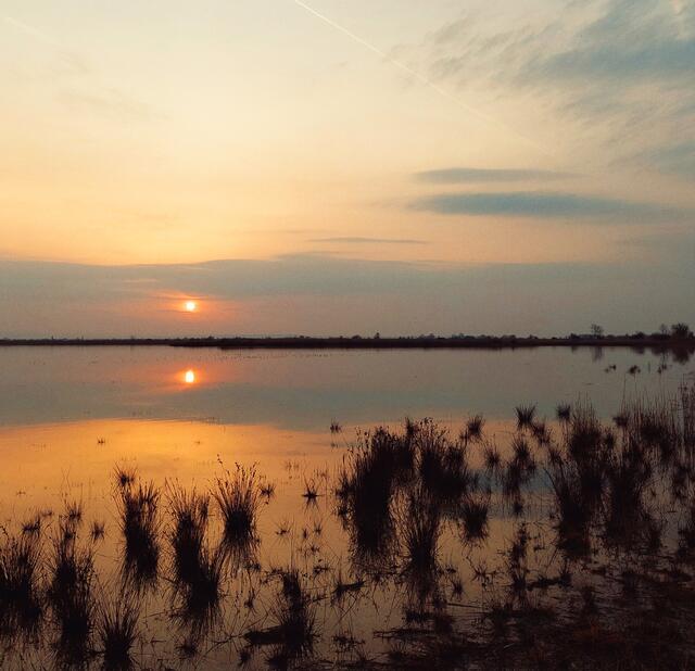 Warmer Sonnenuntergang