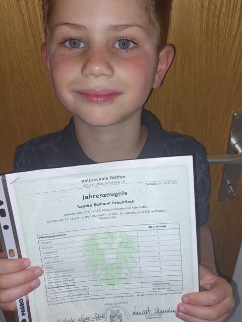 Sandro Schuhfleck Volksschule Griffen 1b