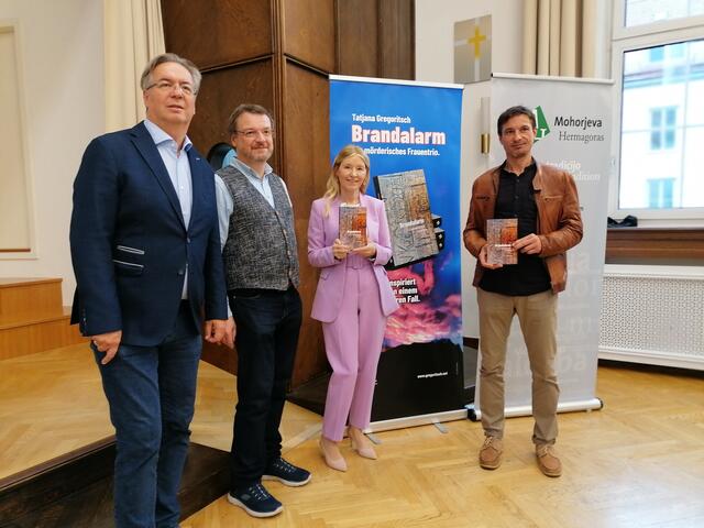 Karl-Heinz Kronawetter, Lambert Jaschke, Katholische Kirche Kaernten, Tatjana Gregoritsch, Autorin, Adrian Kert, Verlag Hermagoras Mohorjeva | Foto: T. Gregoritsch 