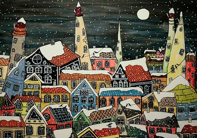 Ein Frohes Fest wünscht Robin Hood's Arche !
DANKE an all jene Florisdorfer*innen die bei der Spendenaktion mit dabei waren! 
Liebe Grüße sendet Robin | Foto: Kunstgemälde von Robin der Künstler