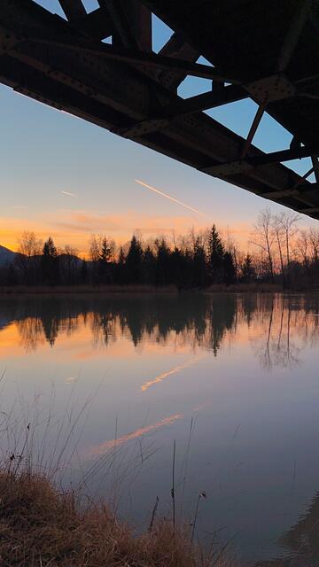 Sonnenuntergang an der Drau in Seidendorf 💛🧡