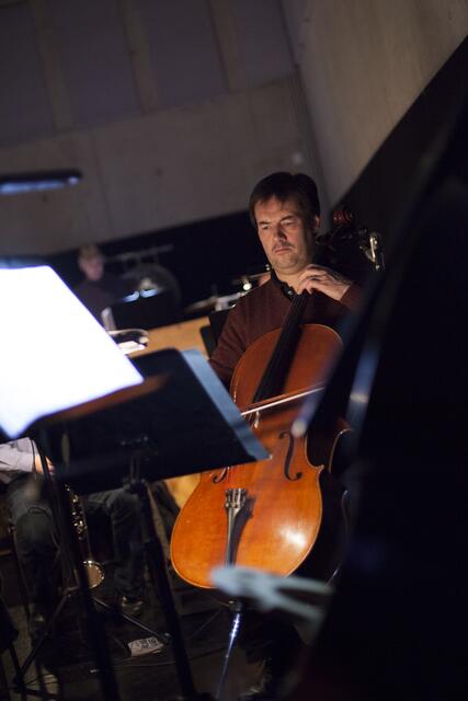 sirene Operntheater 2013: MARIELUISE. Kammeroper von Gernot Schedlberger und Kristine Tornquist. Palais Kabelwerk.  François-Pierre Descamps am Cello.
 | Foto: Stephan Polzer