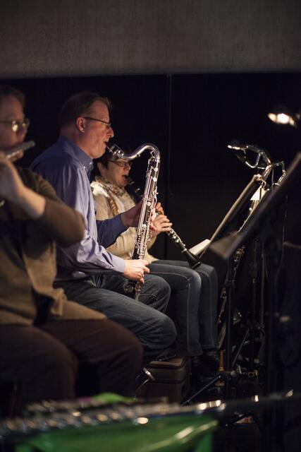 sirene Operntheater 2013: MARIELUISE. Kammeroper von Gernot Schedlberger und Kristine Tornquist. Palais Kabelwerk. Claudia Schiske, Thomas Schön und Sabine Zwick im Orchester. | Foto: Stephan Polzer