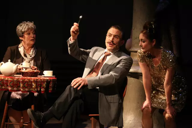 sirene Operntheater 2015: Uraufführung der Kammeroper CHODOKOWSKI von Kristine Tornquist und Periklis Liakakis im Semper-Depot. Im Bild Ingrid Habermann, Clemens Kölbl und Bärbel Strehlau. | Foto: Andreas Friess